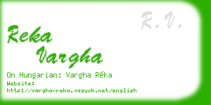 reka vargha business card